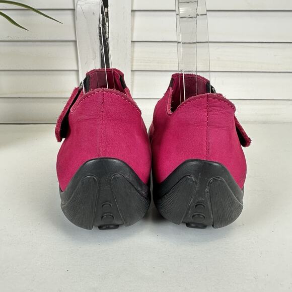 Arche Fuchsia Pink T Strap Mary Jane Flats Adjustable Strap Comfort Shoes Size 7 - Picture 6 of 11